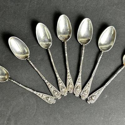 Antique Sterling Silver Souvenir Coffee Spoons – Set Of 7