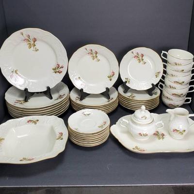 Rosenthal “Moss Rose” China Set Service For 8 - 5 Piece Place Setting Plus Serving Pieces