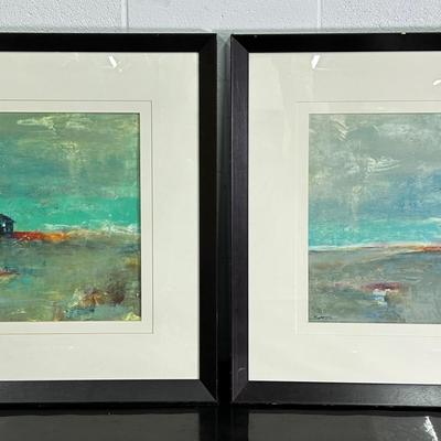 Jane Bellows Abstract Landscape Prints - Framed 30.5x30.5” 