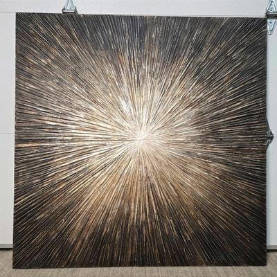 Starburst Textured Geometric Painting On Canvas - 48x48”