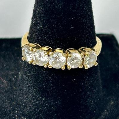 14K Gold Cubic Zirconia Ring  - Size 5.5