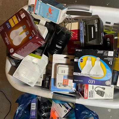 Lot Of Lightbulbs And Other Electrical Items