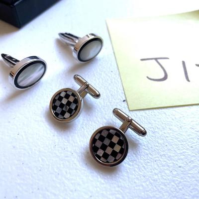 Two Pairs Of 925 Sterling Silver Cuff Links