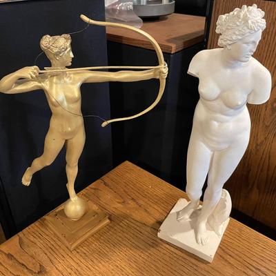 Two Decorative Table Top Statues
