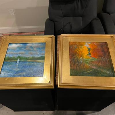 Artist Signed By K. Kahn Pair Of Oil On Canvas Paintings