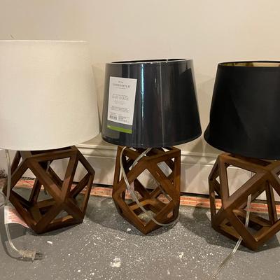 Set Of Three Modern Geometric Lamps