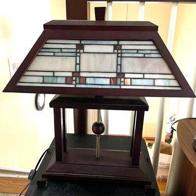 Elongated Rectangle Mission Styled Stained Glass Lamp