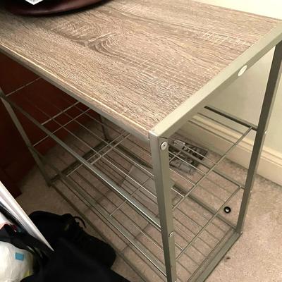 Large Qualtity Of Small Shelves With Faux Wood And Metal Frame