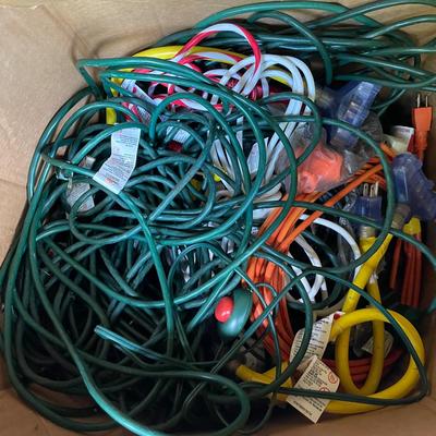 Large Box Of Extension Cords, Some New