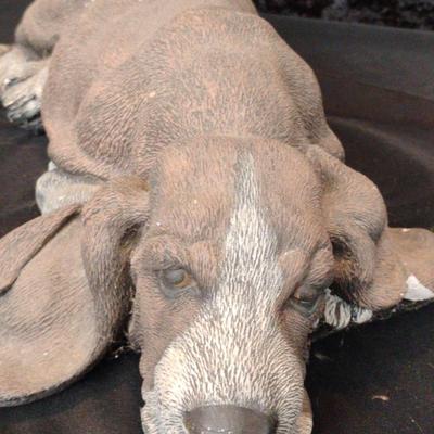 Painted Plaster Hound Dog