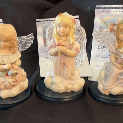 Sandra Kuck "From The Heart" By Enesco Angel Figurines With Certificates & Original Boxes