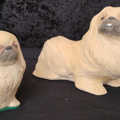 Ceramic Vintage Shih Tzu Dog Figures