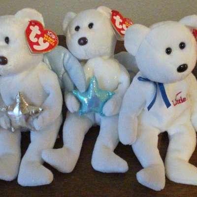 Bedtime Beanie Babies, 5 Bears & Trading Cards
