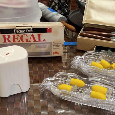 Slicers And Dicers By Sharper Image, Sheffield Carving Set, And Regal Electric Knife