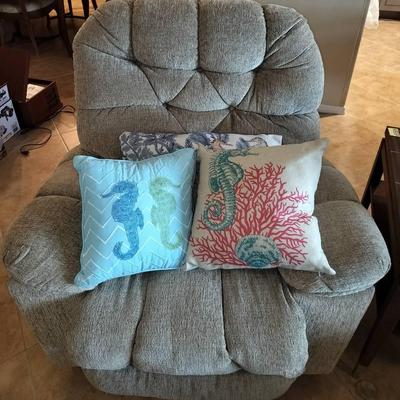 Best Chairs Inc Large Reclining Sofa Chair + Pillows