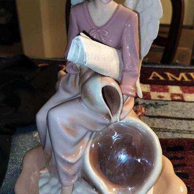 14" Collectible Ceramic Angel Water Fountain Figurine
