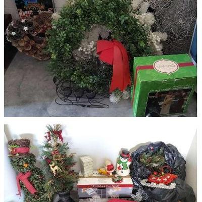 HUGE Holiday Christmas Assortment Of Lights, Figures, Wreaths, Decor, And More