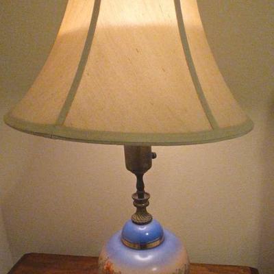 Vintage Ornate Pottery Lamp 8"×23.5"