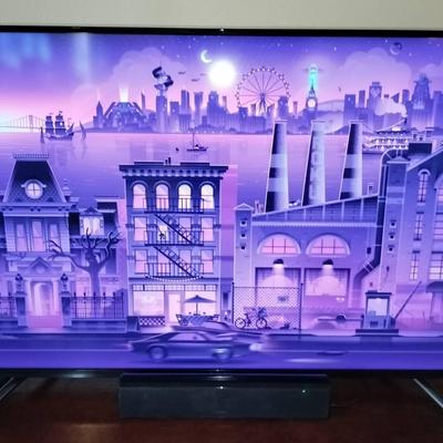Sharp 49.5" LED LCD Roku TV + Majority Soundbar, Both Working With Remotes