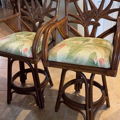 Pair Of Tropical Theme Kitchen Bar Stools