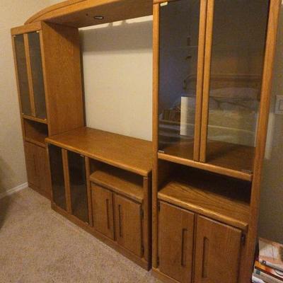 Media Center W/ Display Cabinets 94"×17"×76"