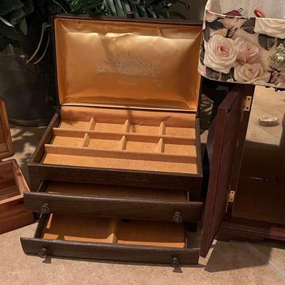 4 Vintage Jewelry Boxes, One Has Goodies Inside!