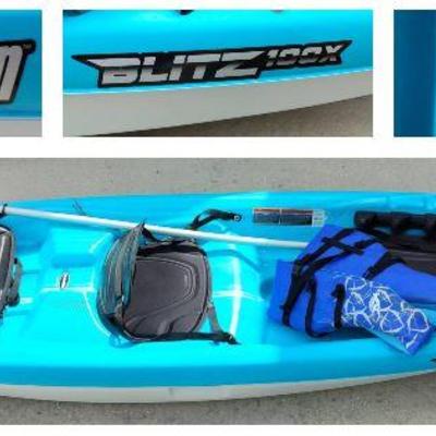 Pelican Blitz100X Ram-X Recreational Kayak + Advance Oar & MeeFar Car Mount
