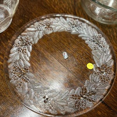 Sale Photo Thumbnail #32: Pilgrim Glass Holly Platter 12.75" $10