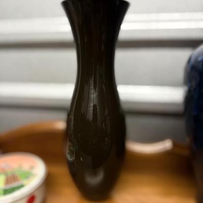 Sale Photo Thumbnail #24: Espresso Pottery Vase 11.34"Hx4"D $5