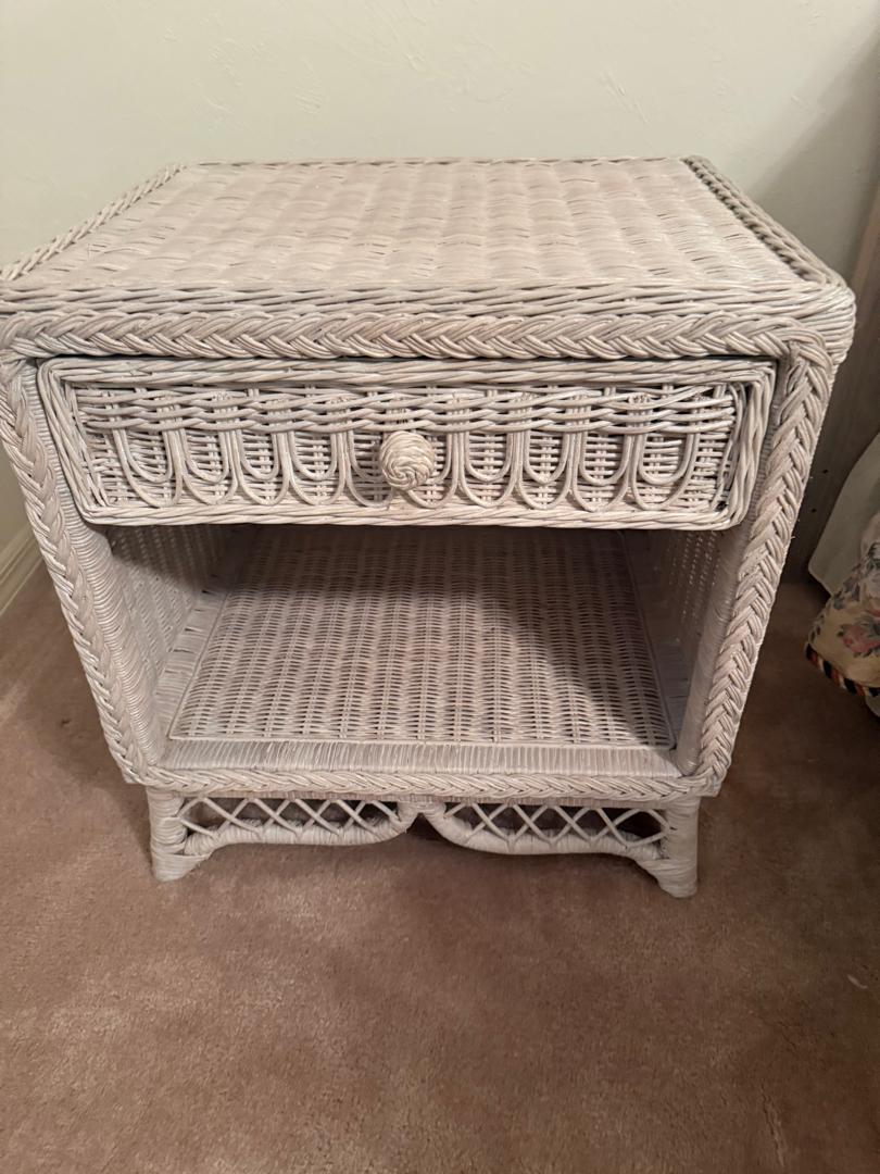 Wicker Nightstand  23 X 19 X29