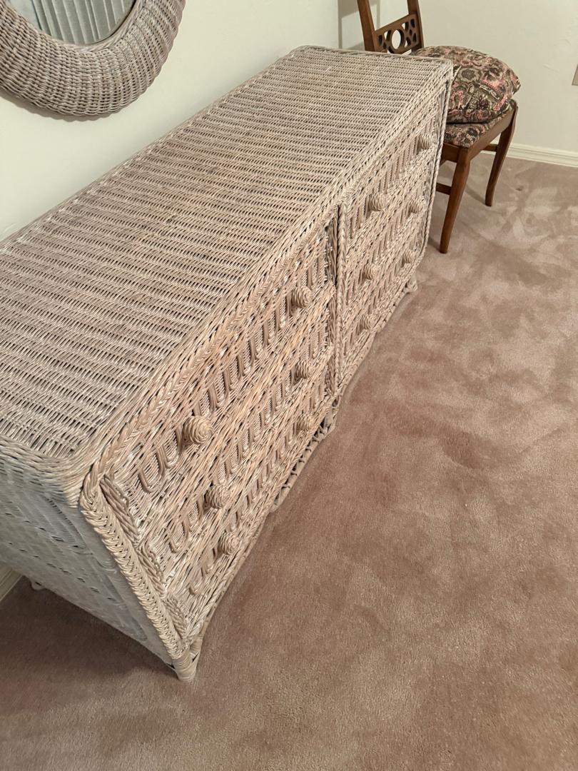 Wicker Dresser 5’ 19” Deep X 30” Tall