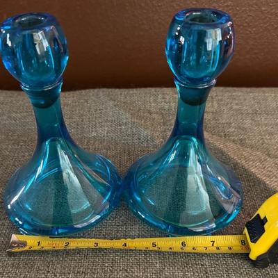 Set Of Fosteria Saint Alexis Glass Candleholders