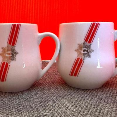 Vintage TWA Porcelain Airline Cups