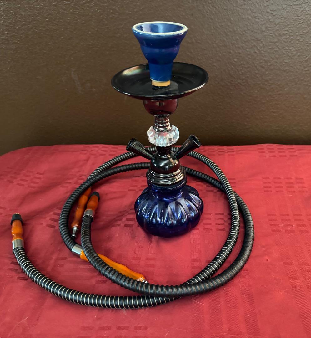Double Hose Blue Hookah