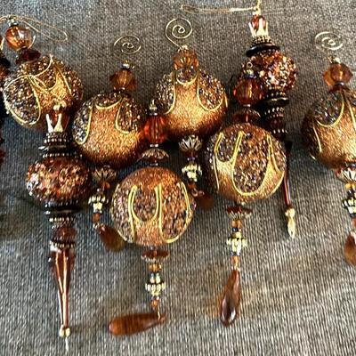 Beaded Jewel Christmas Finial Ornaments 