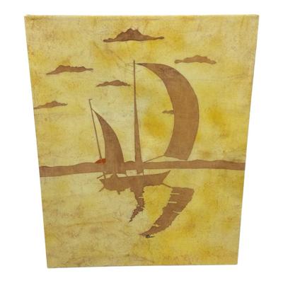 Signed Sailboat Scene 