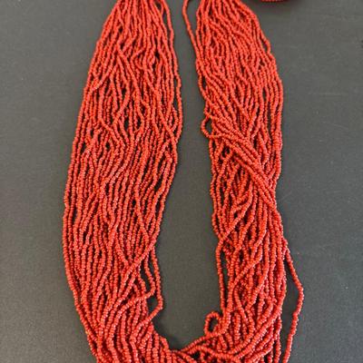 Coral Necklace And Bracelet