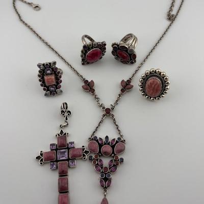 Assortment of Sterling Silver Jewelry: Thulite & More