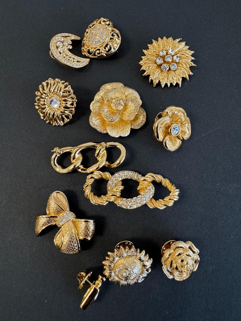 12 Costume Jewelry Pins