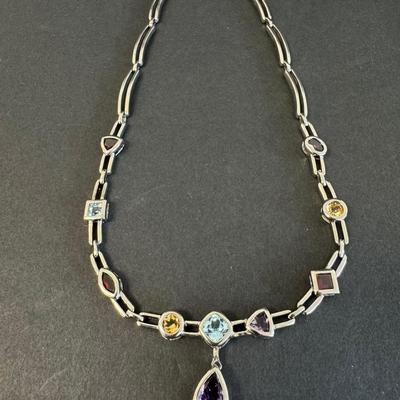 Sterling Silver Multicolor Necklace