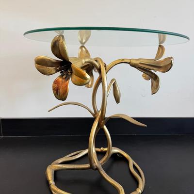 Arthur Court Lily Glasstop Table