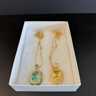 2 Lauren Adams Enamel And Stone Necklaces