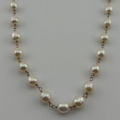 Gold- Filled 7.5mm Pearl Necklace