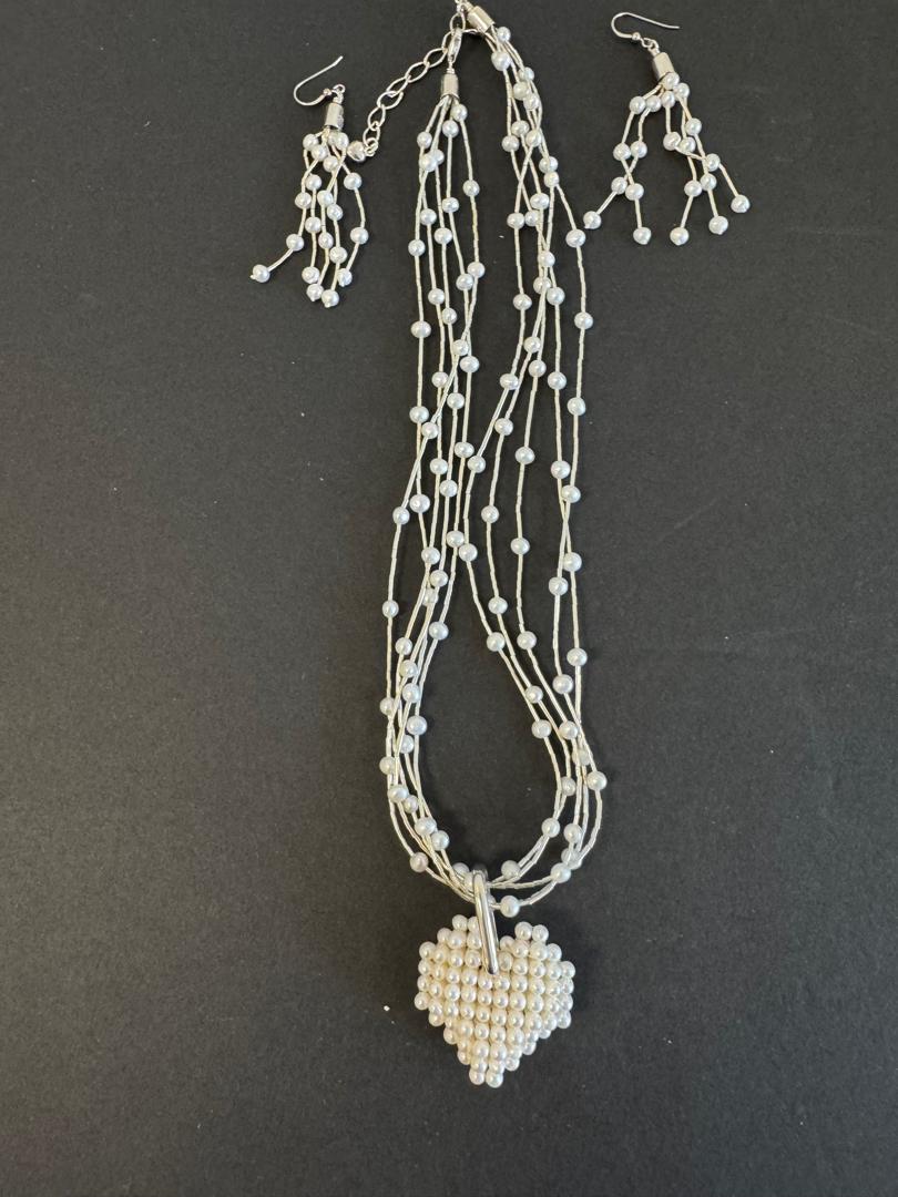 Heart Beaded Necklace Set