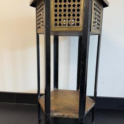 Brass Hexagonal Plant Stand