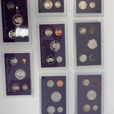 US Coin Proof Sets 1985, 1987-1993