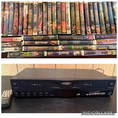 Go Video DDV9950 Dual Deck Hi-Fi VCR w/Various VHS Video’s Lot