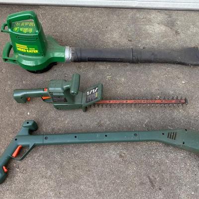 Black & Decker Electric Weed Wacker, 18” Hedge Trimmer & Weedeater Blower