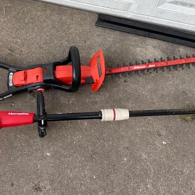 Homelite 13” Electric Trimmer & Black & Decker 24” Hedge Hog Electric Trimmer