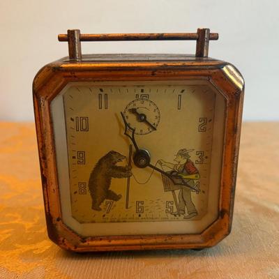 Vintage Lux Animated Organ Grinder & Bear Clock